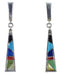 Sterling Silver Multicolor Southwestern Post Dangle Earrings AX49069